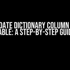 KDB Update Dictionary Column from a Table: A Step-by-Step Guide